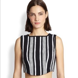 Carven Women’s striped tweed crop top